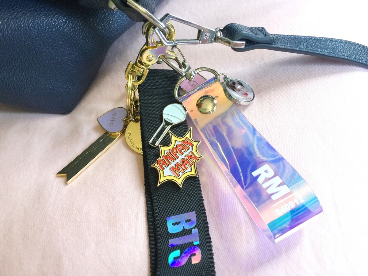 BTS Premium Gold Enamel Pin Badge & Keyring RM Jin SUGA j-hope