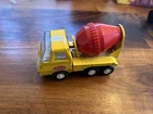 Vintage Tiny Tonka Cement Mixer Truck Toy Pressed Steel Yellow and Red