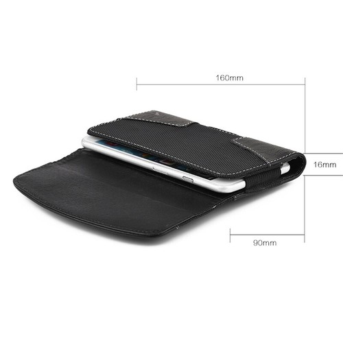For Apple iPhone 7 Horizontal Leather Pouch Belt Clip Holster Case Cover-Black - Picture 4 of 7