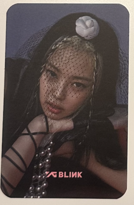 OFFICIAL BLACKPINK JENNIE BROADCAST PHOTOCARD RARE PINK VENOM SHUT