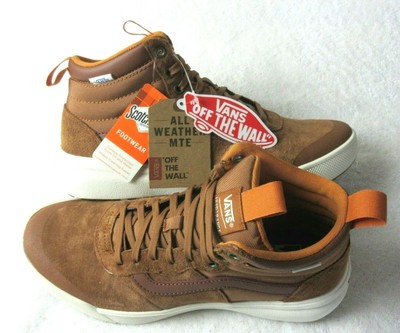 vans ultrarange hi mte ginger & white shoes