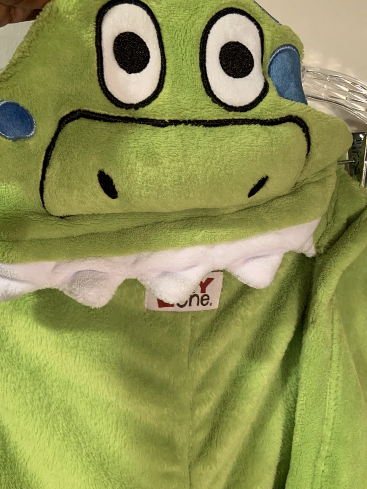 Lazy One Kids Hooded Dinosaur Blanket W/ Hand Pockets - Image 4 of 4