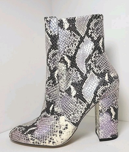 ALDO Womens Snake Print Aurella Almond Toe Block Heel Leather Booties Size 8 - Picture 9 of 20