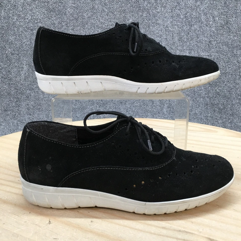 Munro 鞋女式 8.5 Wellesley Wingtip 牛津运动鞋黑色麂皮绒系带 — 第 2/4 张图片