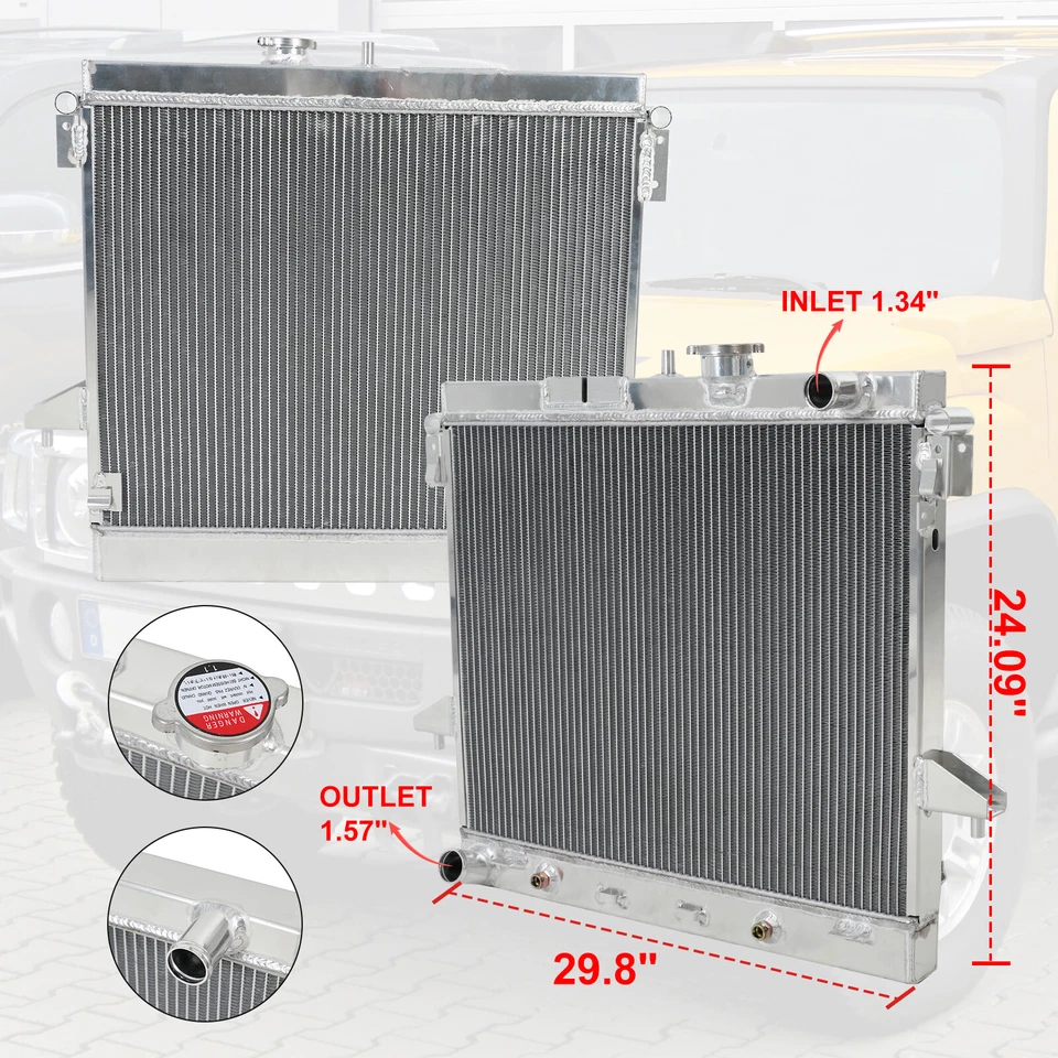 3 Row Radiator For Hummer H3 2006-2010/H3T 2009-2010/GMC Canyon Colorado 5.3L - Image 2 of 4