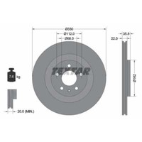 Textar 2X Bremsscheibe Hinten Ø330 Mm InnenbelüFtet FüR Audi A4 Avant 8W5 B9