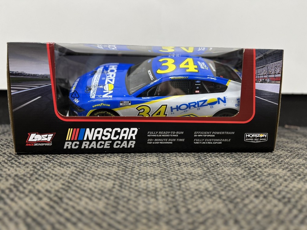 Losi # 1122434 1/12 NASCAR RC Racecar Michael McDowell No. 34 2S AWD RTR On-Road