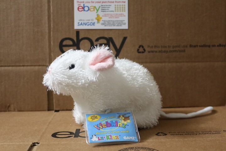 WEBKINZ~LIL'KINZ WHITE MOUSE.COMES WITH SEALED/UNUSED CODE