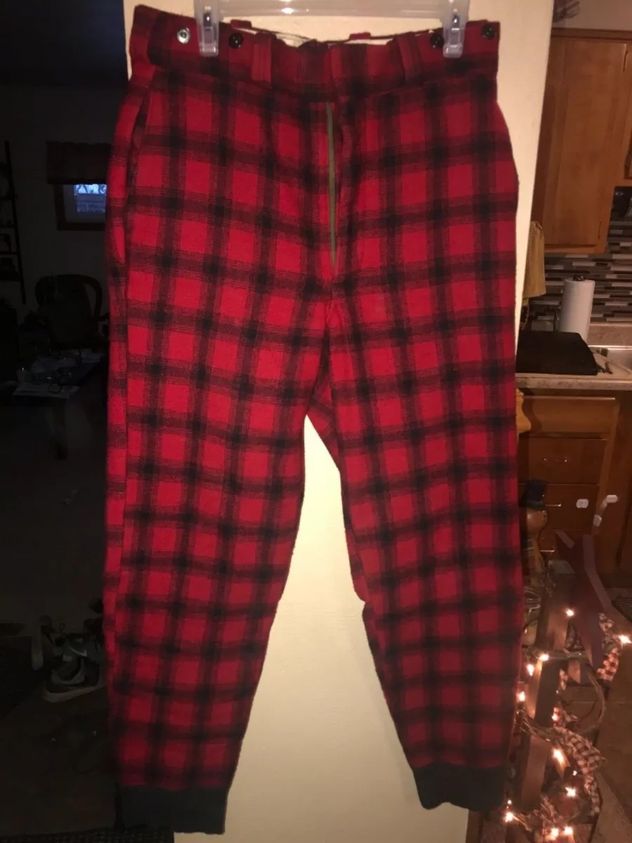 Vintage Woolrich 1963 hunting pants Black and Red ( buffalo plaid )