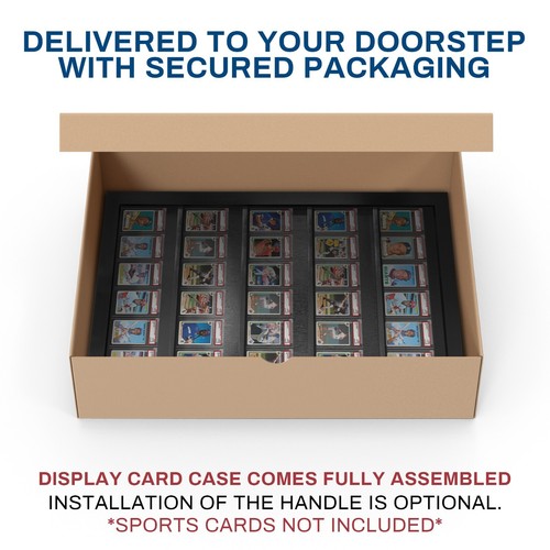 Baseball Card Display Case Sports Card Frame Lockable -Holds 35 PSA Graded Cards - Picture 7 of 9