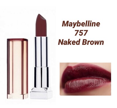 Maybelline Dark Brown Lippenstift Color Sensational 757 Naked Brown - Neu