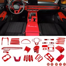 For Honda Civic 11th 2022-2025 Bright Red Car Interior Decoration Full Set 34PCS