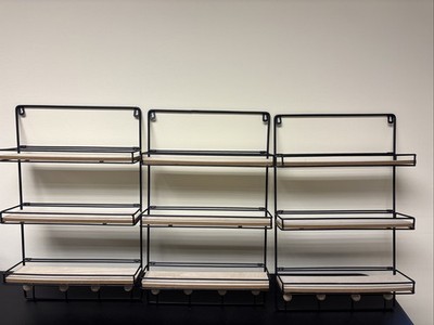 Really Nice Wall Hanging 3-tier Collapsible Decor Shelves Lot Of 3 Great Cond