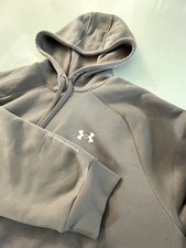 Under Armour Gray Fleece Pullover Hoodie Women's XL Logo Pockets Drawstring