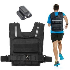 Adjustable Weighted Vest, 35lb Weight Vest with Iron Weights, Shoulder Pad, and