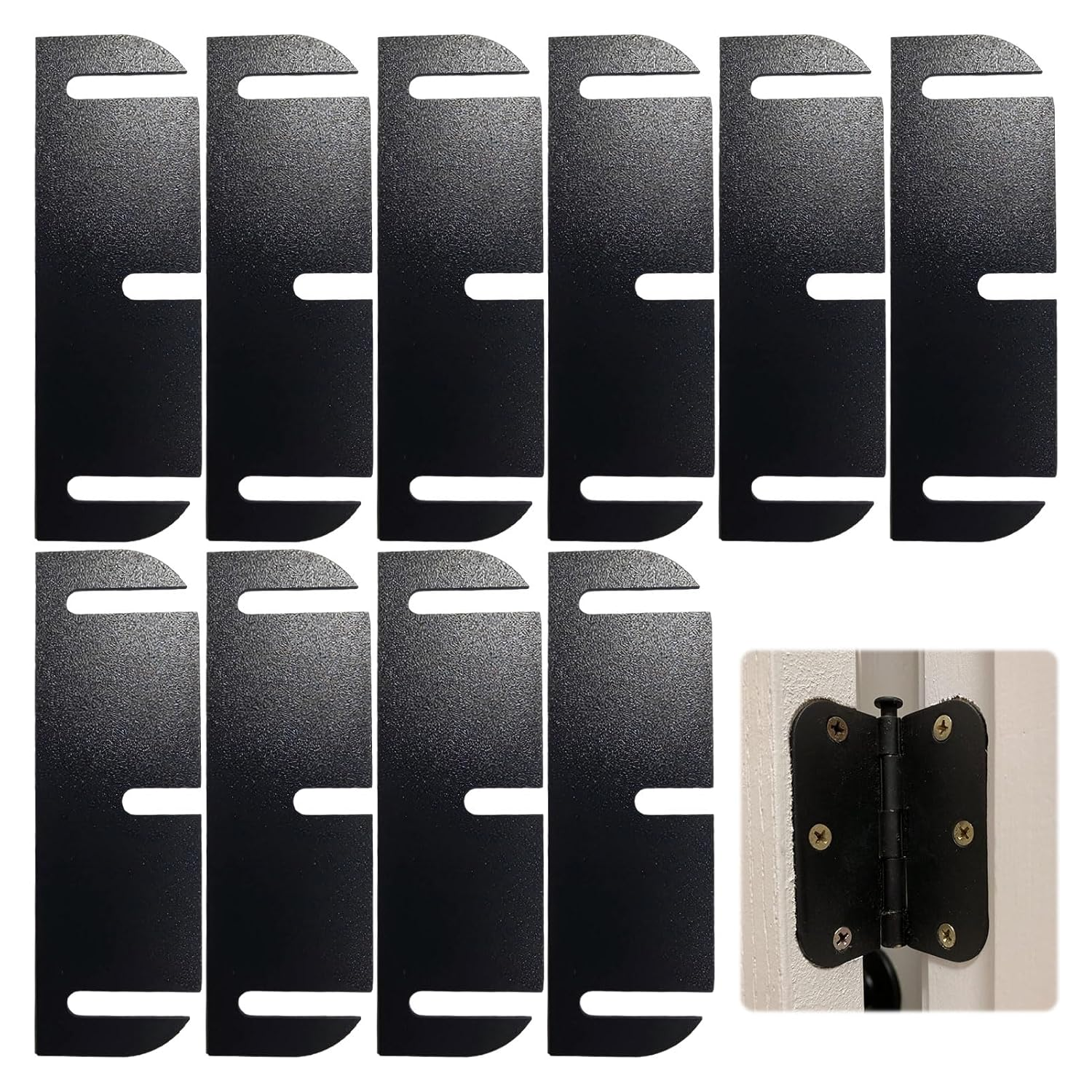 10pcs Door Hinge Shims Black Plastic Spacers Fill Gaps Align Doors Drafts UK