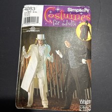 Simplicity 4083 Men's Costume Sewing Pattern Size BB M-XL UNCUT