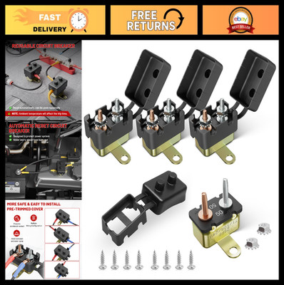 Automatic Reset Circuit Breaker 50A 4PCS DC 12V-24V for Boat RV Trolling Motor