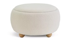 Habitat Adeline Round Storage Coffee Table Cream Boucle Oak Tray 4373843