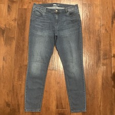 Old Navy Women's Jeans Super Skinny Mid Rise Size 14 Blue Nice Stretch 34X29 EUC