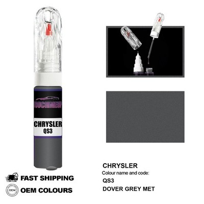 FÜR CHRYSLER DOVER GREY MET QS3 Touch Up Lackstift Pinsel Fix Kit Kratzer Chip