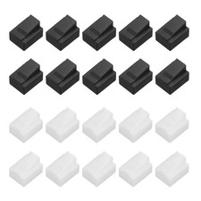 50pcs RJ45 Dust Covers Caps,Ethernet Port Protector Covers,Clear,Black