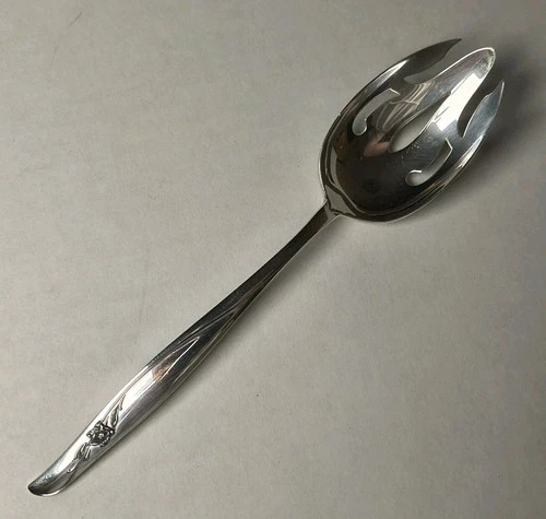 Vtg Gorham Sterling Silver Sea Rose Pierced Serving Spoon 8-5/8" No Monogram 64g