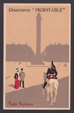 FRANCE, Advertising postcard, Paris, Place Vendome, Chaussures INCROYABLE