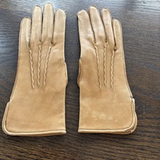 Vintage Deerskin Soft Leather Western Carmel Ladies Gloves Size S