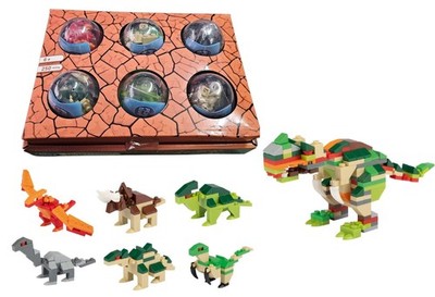 Playtive Clippys Dinosaurier 6 Eier Klemmbausteine Dinos 250-teilig Bausteine