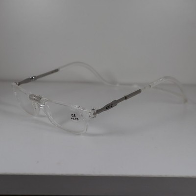 CliC Magnetic Clear +1.75 Adjustable Neck Reading Glasses