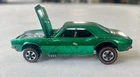 Hot Wheels Redlines Custom Camaro Chevrolet Green 1:64 Diecast 1967 Opening Hood