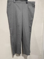 NWT Alfred Dunner Womens 18 Short Classic Fit Gray Pants Elastic Waist Pull On
