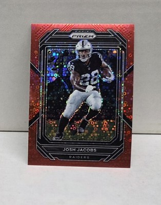 JOSH JACOBS 2022 Prizm NO HUDDLE RED PRIZM ~ Raiders #'d /50