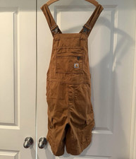 Carhartt Women s Brown Canvas Cotton Blend Bib Shortall Overalls OR284-W
