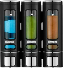 Shampoo and Conditioner Dispenser,Shower Shampoo Dispenser 3 Chamber 