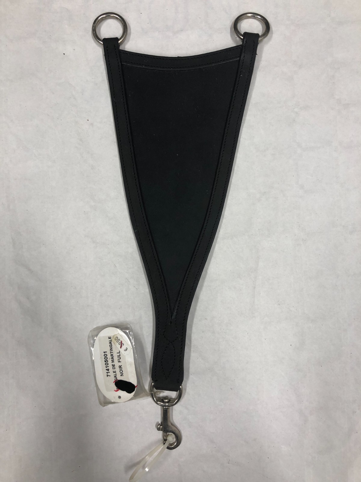 Sangle de Martingale de Luxe Treadstone Cuir Noir et Inox pour Grand Cheval