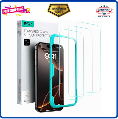 ESR 3 Pack Screen Protector for iPhone 16 Pro Max, Tempered Glass, HD Clear