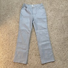 Roberto Cavalli Blue and Silver Shiny Straight Jeans 29 33 on Tag 