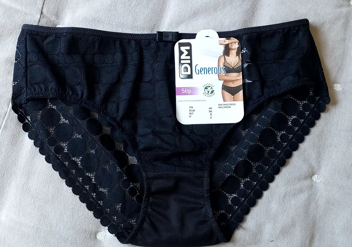 Slip Culotte DIM Génereux - Taille 42 - Ivoire Imprimé Fleuri - Neuf Avec Étiquettes