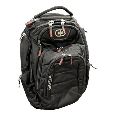 Ogio Renegade RSS 17 Laptop Backpack Multi Pocket Black Red Logo Zip Pulls 19x16