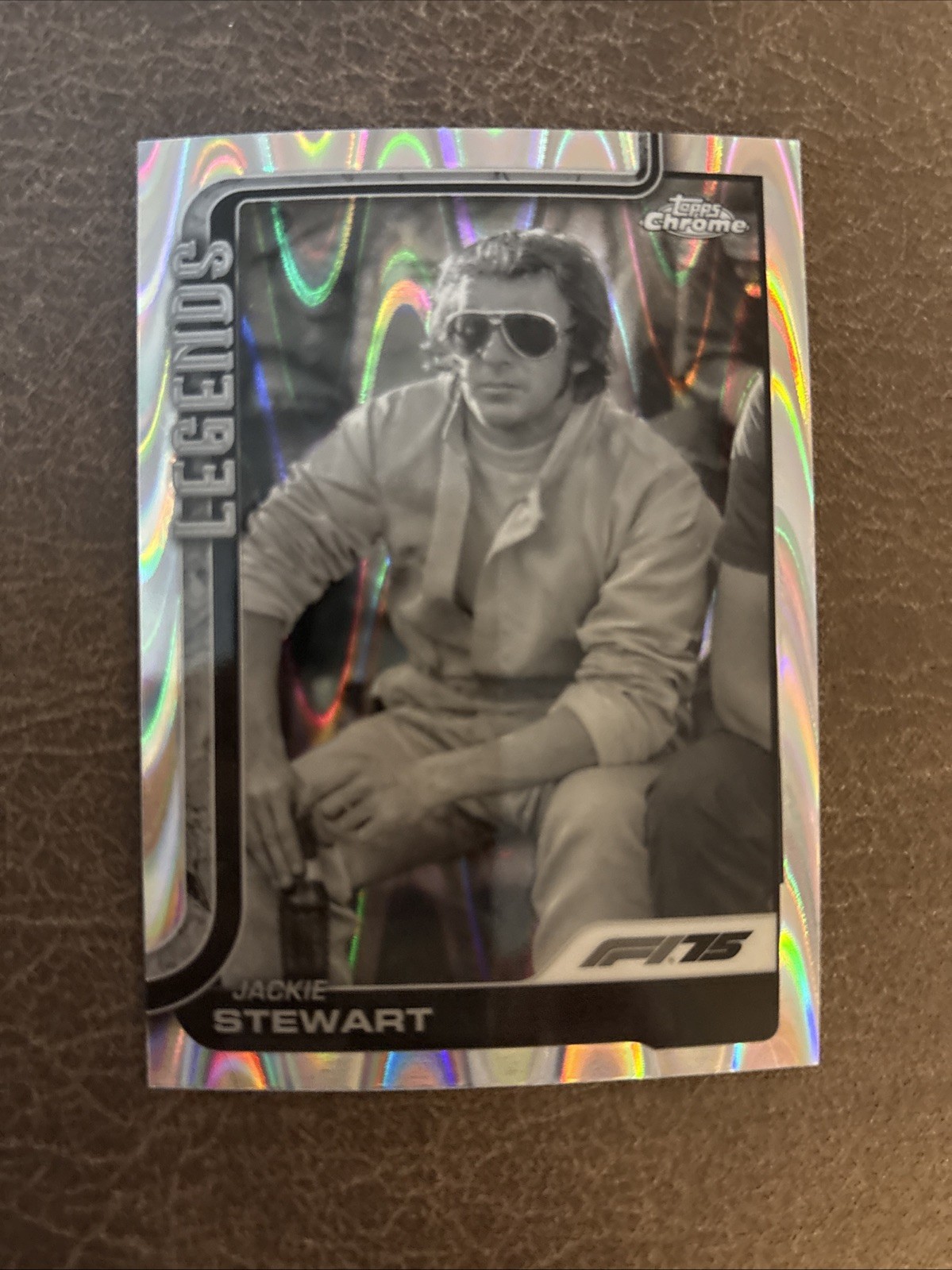 🪶2025 Formula 1 Topps Chrome F1 Legends Jackie Stewart B&W Raywave Refractor