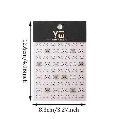 Cat Nail Stickers Art Sliders Cat Cartoon 3D Nail Sticker Decals Ornaments - Bild 1 von 4