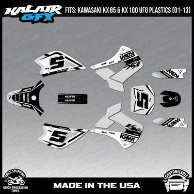 Graphics Kit for Kawasaki KX85 KX100 UFO Restyle 2001-2013 Venom Series ...