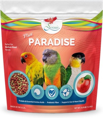 Scenic Mix Paradise Medium Parrot Food 3 5 Lb Bag Bird Pellets