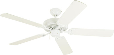 7802400 Downrod Mount, 5 White Blades Ceiling Fan, White 52 Inch