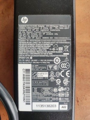 Original HP Netzteil 90W 19V 4,74A  AC Adapter PPP012L-E  Part No. 608428-001