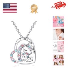 Lucky Unicorn Necklace to Girls, I Love You Gifts for Daughter Granddaughter ...