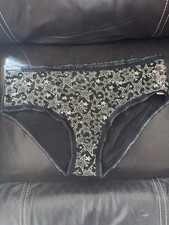 victoria's secret panty Hip Hugger Xl Stars Gold Black