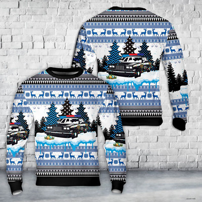 Blue Line Christmas Tree Sweater For Men & Women Lightweight Xmas Gift